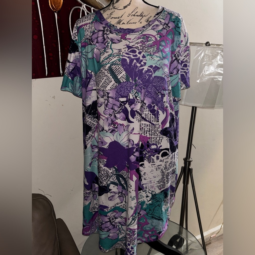 Rouge! Purple and Teal Patterned Top